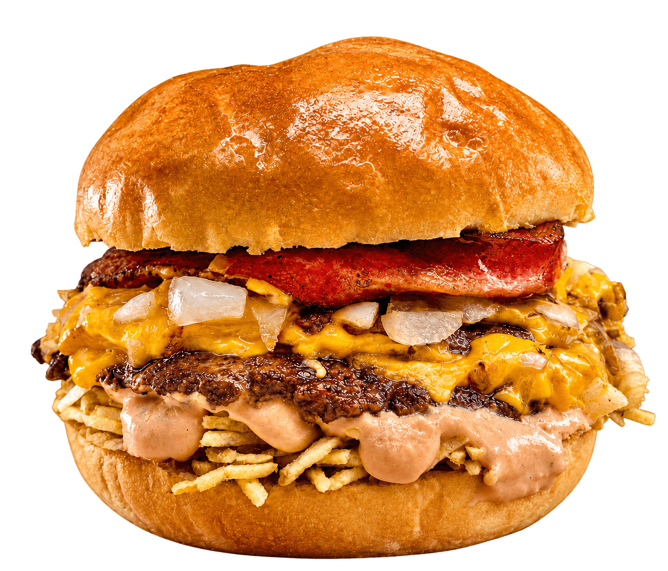 Rivero's Street double smash burger with egg, bacon and fries